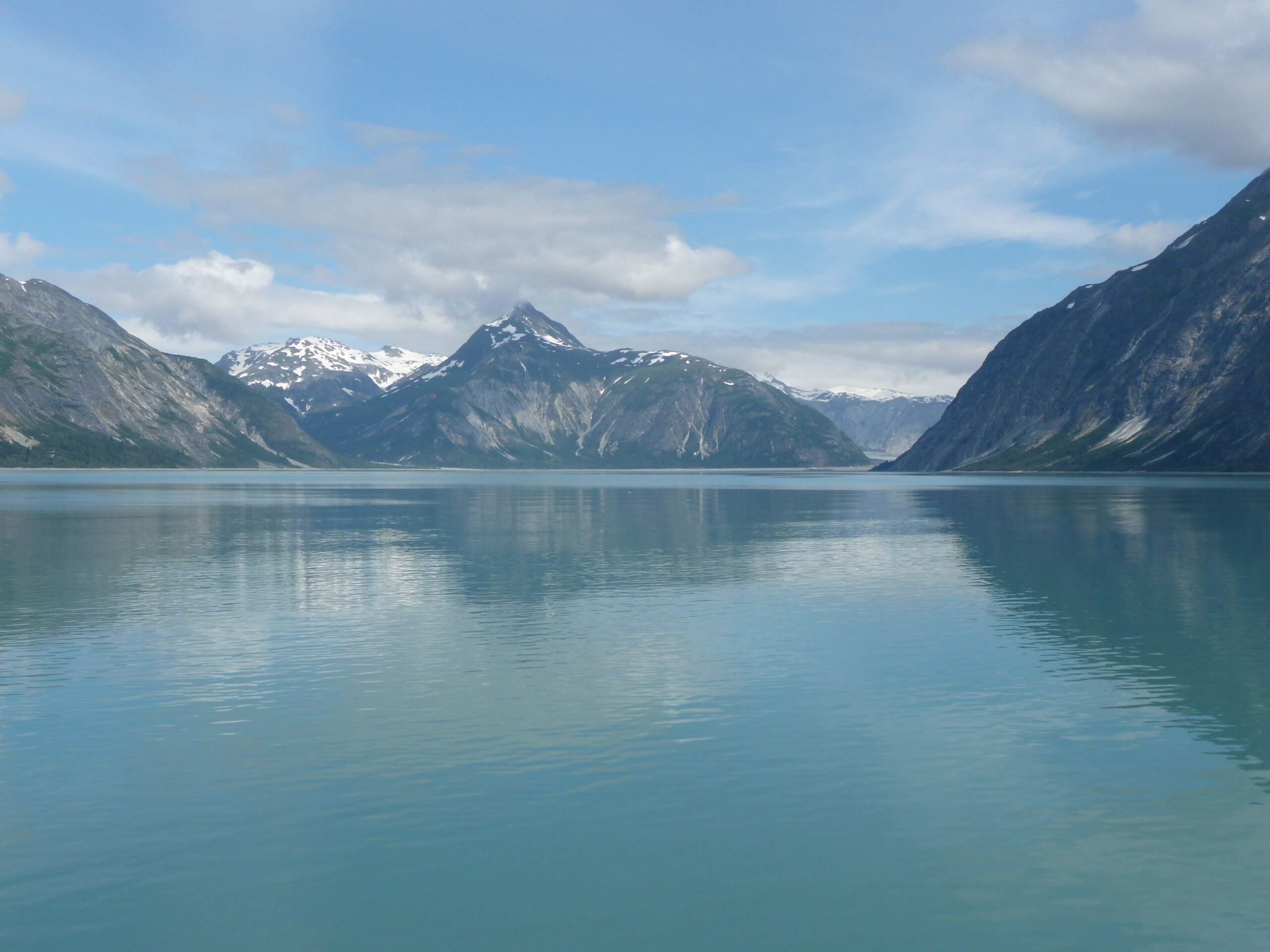 Alaska, Glacier Bay, Bucht, Meer, Berge, Himmel, der Reisekoffer, reisen